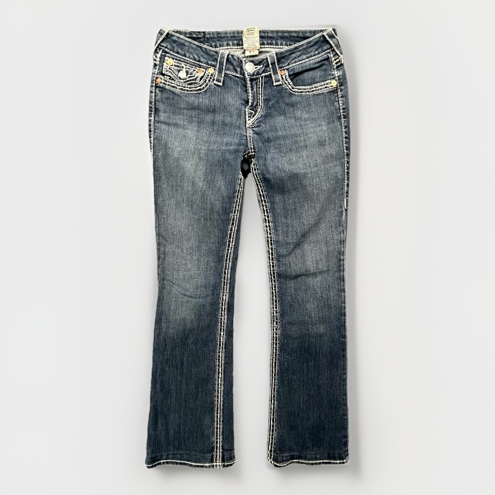 True Religion Billy Big T Jeans Womens 27 Ricky Boot‎ Cut High Rise Flap USA Y2K